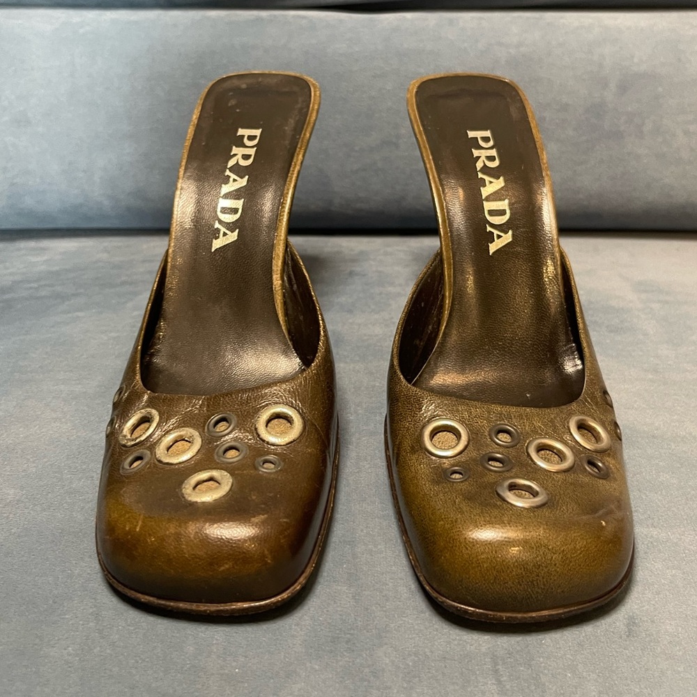Prada Dark Green Heels